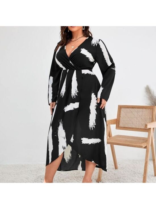 SHEIN Dresses & Skirts - SHEIN Black and White Wrap Sundress FREE NECKLACE!!